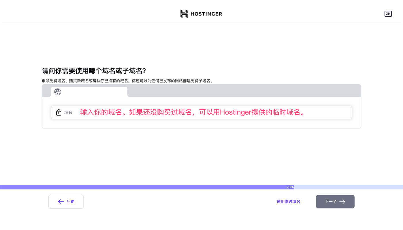 设置网站的域名或用临时域名