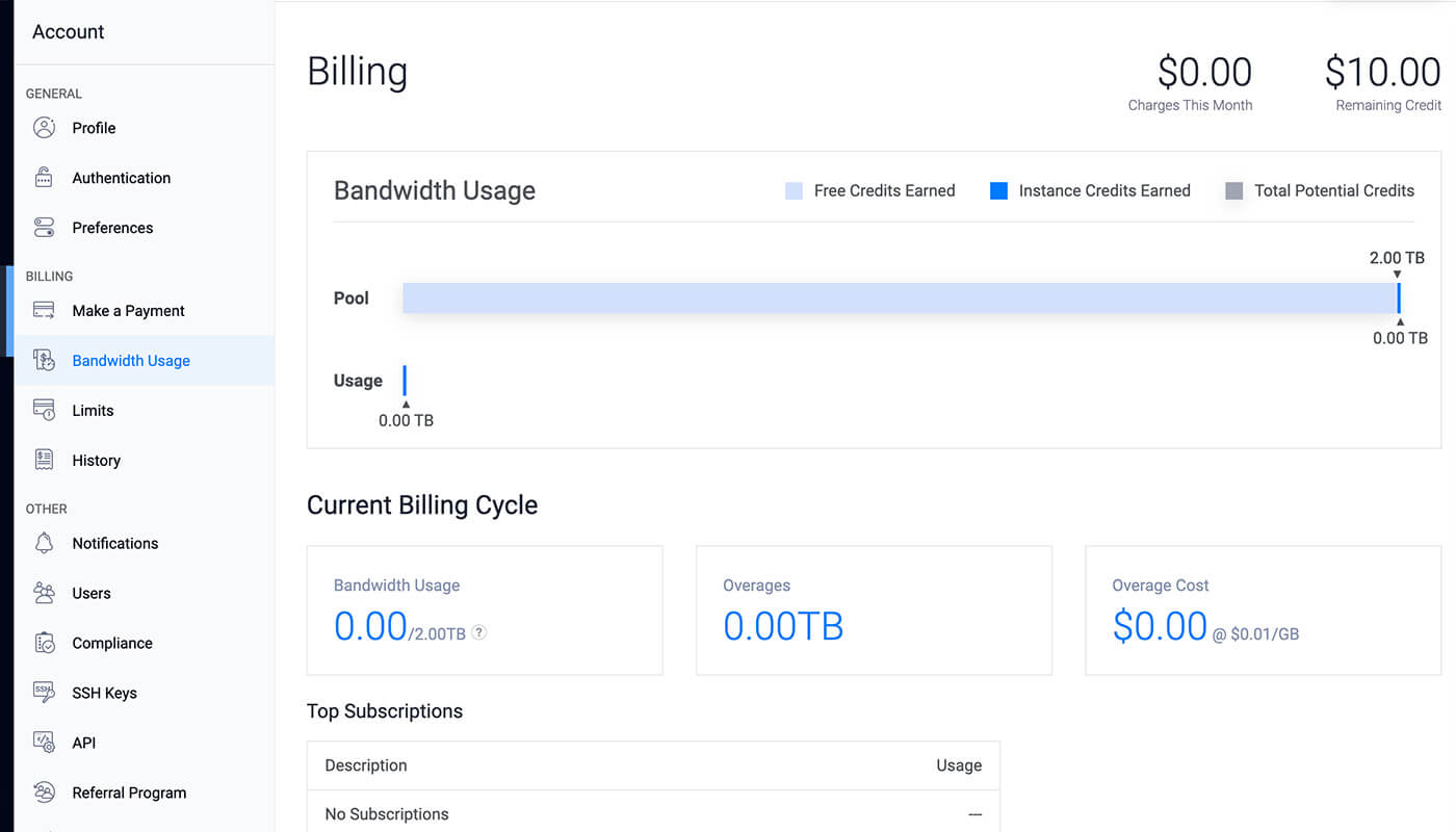Vultr 后台设置宽带计费