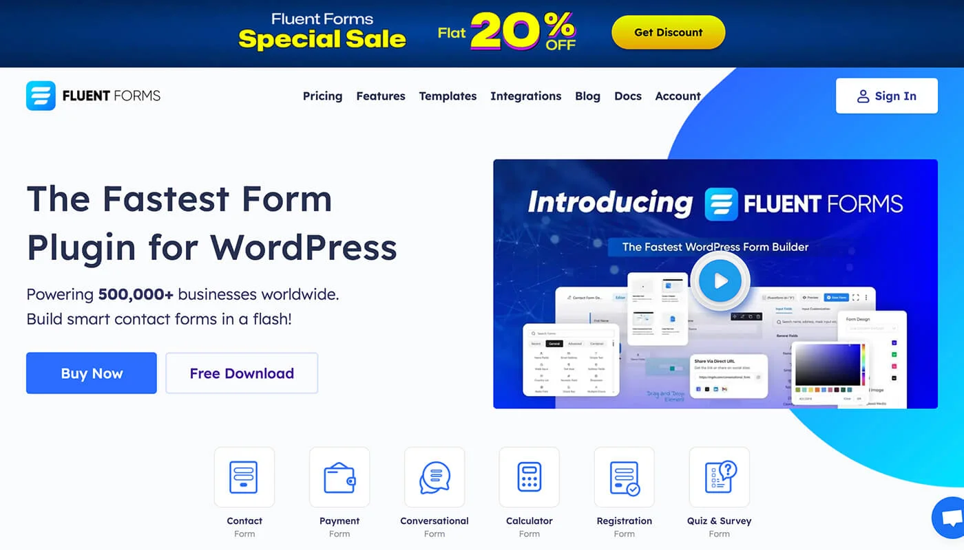 WordPress 表单插件推荐:轻松创建询盘表单 3 Fluent Forms 表单插件