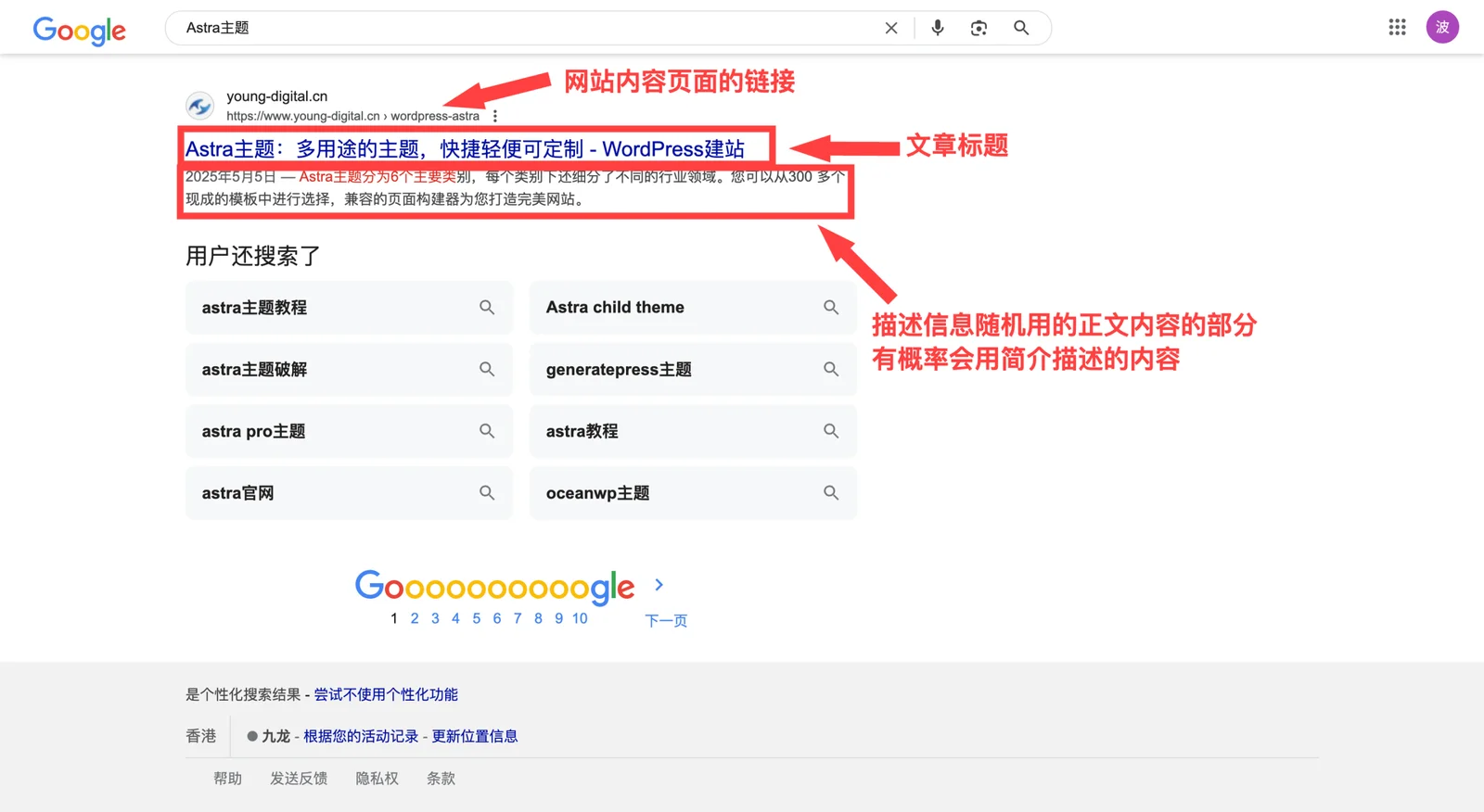 谷歌搜索引擎展示效果