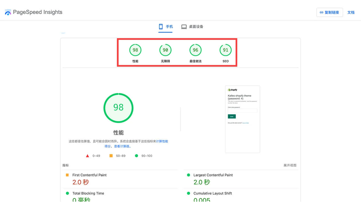 热门的 WordPress 主题推荐 4 网站性能评分