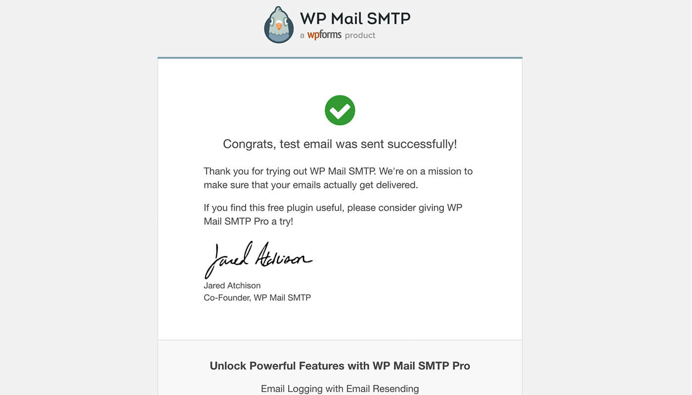 WP Mail SMTP 教程:配置 SMTP 收发邮件 9 测试邮件收发成功